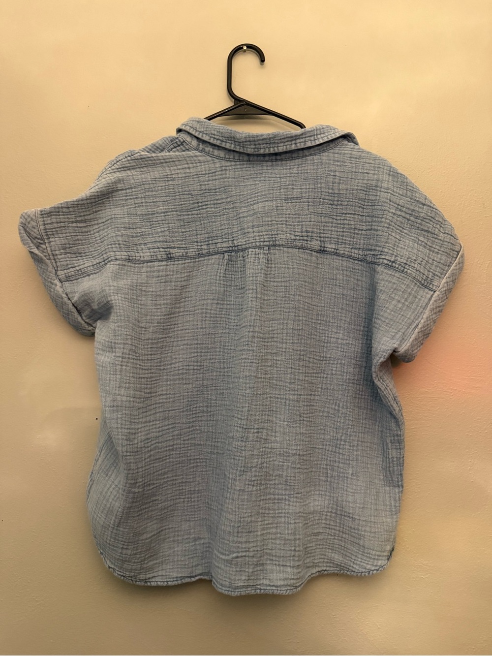 beachlunchlounge Light Blue Cotton Short-Sleeve Button Shirt - Picture 4 of 4